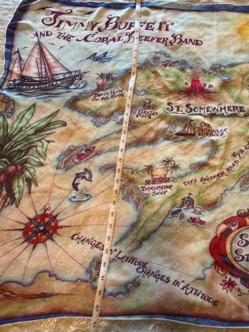 Jimmy Buffett Island Map Print Scarf - Multicolor - Picture 8 of 10